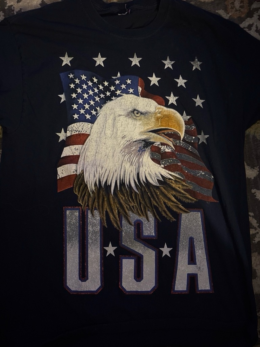 Patriotic Black USA Eagle Graphic Men's T‑Shirt